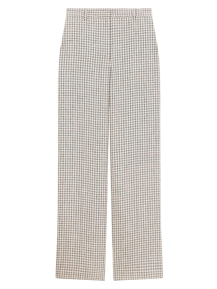 Linen-Blend High-Rise Trousers