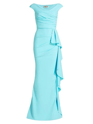 Sozen Jersey Ruffled-Trim Maxi Dress