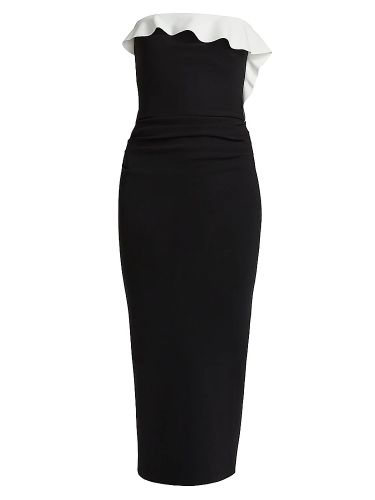 Haruna Ruffle Sheath Midi-Dress