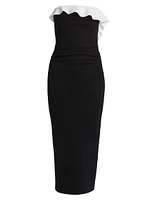 Haruna Ruffle Sheath Midi-Dress