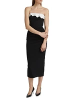 Haruna Ruffle Sheath Midi-Dress