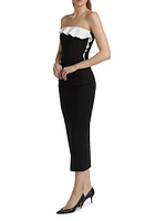 Haruna Ruffle Sheath Midi-Dress