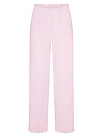 Logo Pointelle Straight Leg Pants