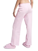 Logo Pointelle Straight Leg Pants