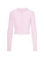 Logo Pointelle Cardigan