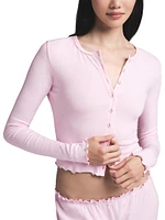 Logo Pointelle Cardigan