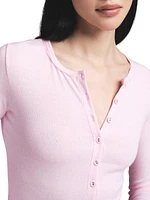 Logo Pointelle Cardigan