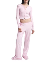Logo Pointelle Cardigan