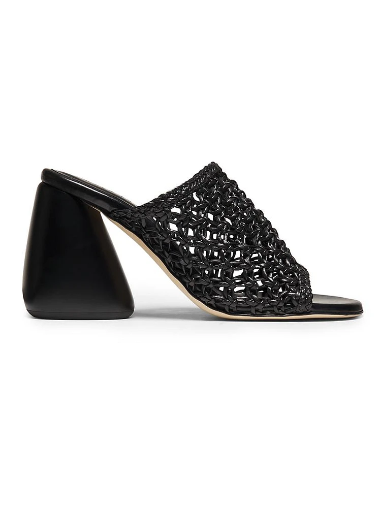 Drew Woven 80MM Leather Mules