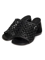 Drew Woven 80MM Leather Mules