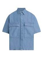 Cotton Herringbone Utility Shirt