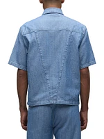 Cotton Herringbone Utility Shirt