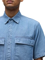 Cotton Herringbone Utility Shirt
