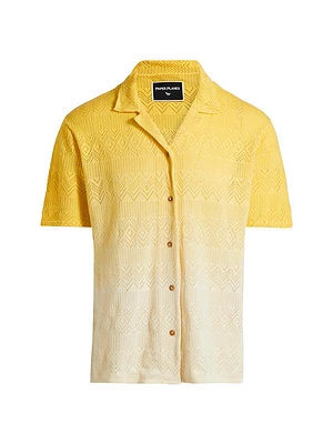 The Flyest Crocheted Dip-Dyed Cotton Shirt