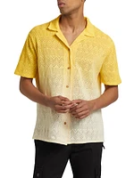 The Flyest Crocheted Dip-Dyed Cotton Shirt