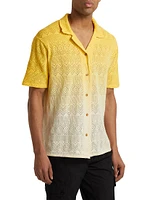 The Flyest Crocheted Dip-Dyed Cotton Shirt