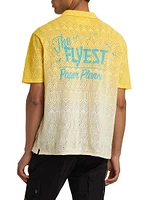 The Flyest Crocheted Dip-Dyed Cotton Shirt