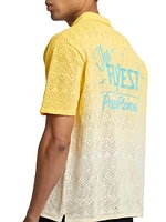 The Flyest Crocheted Dip-Dyed Cotton Shirt