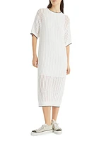 Cotton Openwork Rib Knit Dress