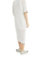 Cotton Openwork Rib Knit Dress