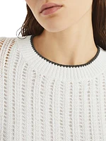 Cotton Openwork Rib Knit Dress