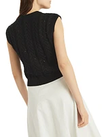 Cotton Dazzling Double Cable Sweater Vest