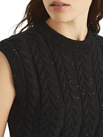 Cotton Dazzling Double Cable Sweater Vest