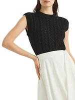 Cotton Dazzling Double Cable Sweater Vest