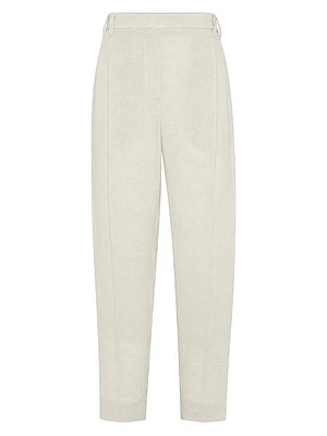 Linen Sparkling Canvas Slouchy Trousers