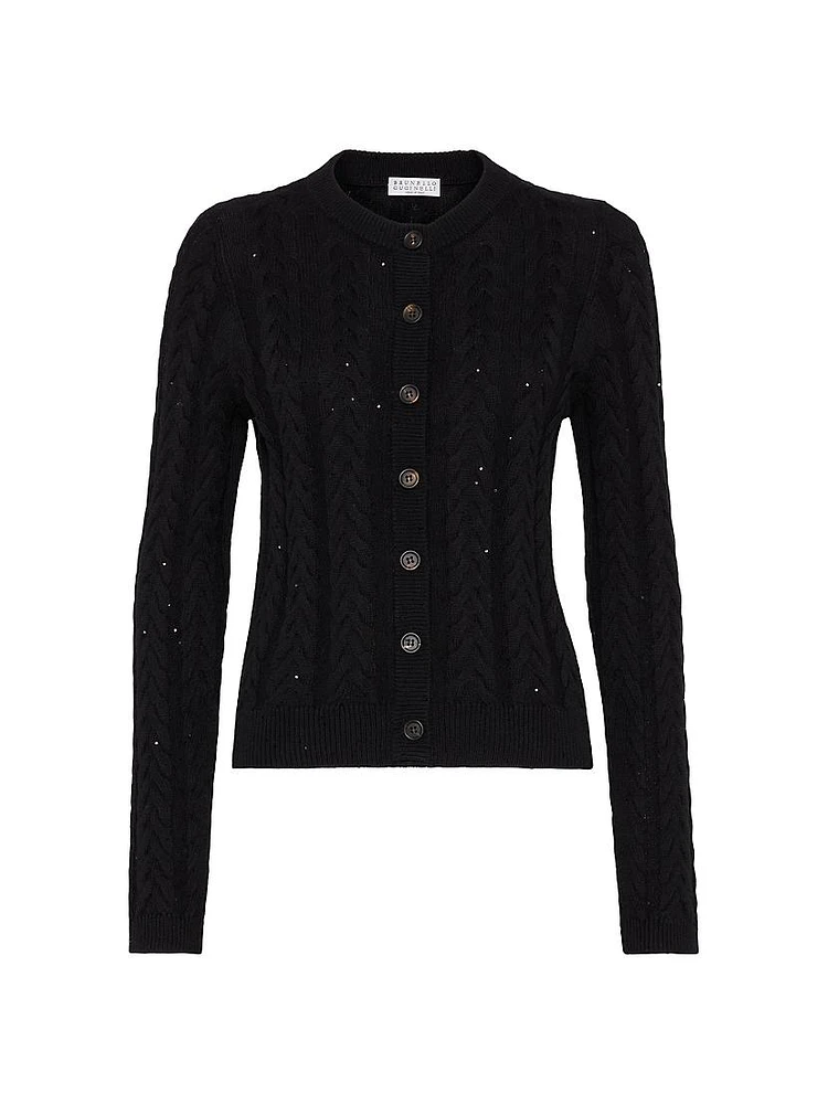 Cotton Dazzling Double Cable Cardigan