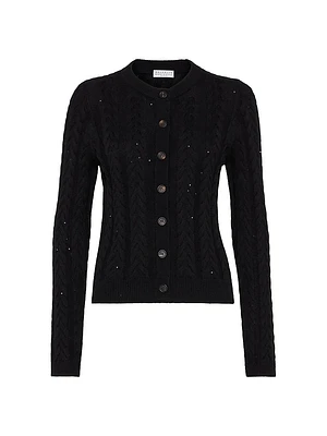 Cotton Dazzling Double Cable Cardigan