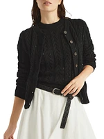 Cotton Dazzling Double Cable Cardigan