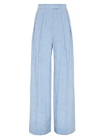 Linen Sparkling Canvas Sartorial Wide Trousers