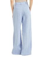 Linen Sparkling Canvas Sartorial Wide Trousers