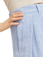 Linen Sparkling Canvas Sartorial Wide Trousers