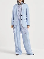 Linen Sparkling Canvas Sartorial Wide Trousers