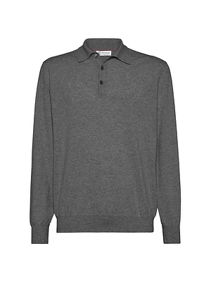 Cotton Lightweight Polo Style Sweater