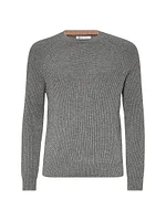 Cashmere English Rib Sweater with Raglan Sleeves