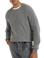 Cashmere English Rib Sweater with Raglan Sleeves