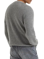 Cashmere English Rib Sweater with Raglan Sleeves