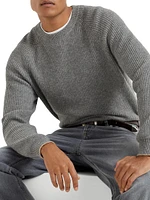 Cashmere English Rib Sweater with Raglan Sleeves