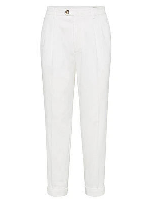 Garment Dyed Leisure Fit Trousers Cotton Narrow Wale Corduroy