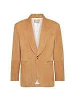 Country Suede Blazer with Shawl Lapels