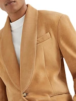 Country Suede Blazer with Shawl Lapels