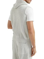 Cotton English Rib Knit Hooded Vest with Logo