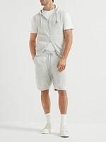 Cotton English Rib Knit Hooded Vest with Logo