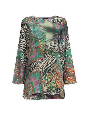 Kimi Mixed Print Silk Tunic