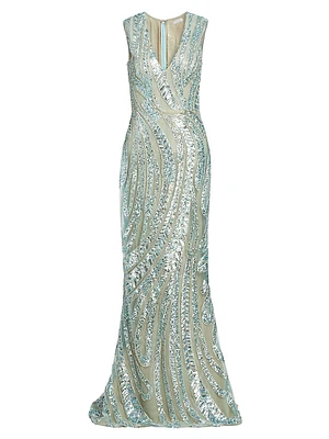 Enchanting Spring Sequin-Embroidered Gown