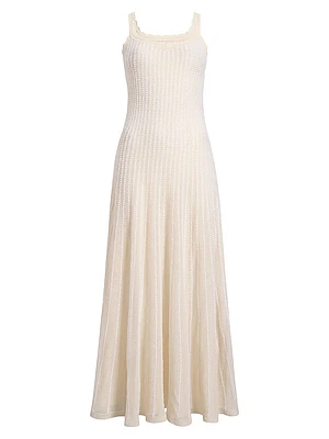 Thora 2-Piece Cotton-Blend Knit Maxi Dress & Capelet Set