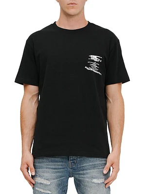 Distressed Logo Graphic Cotton Jersey T-Shirt